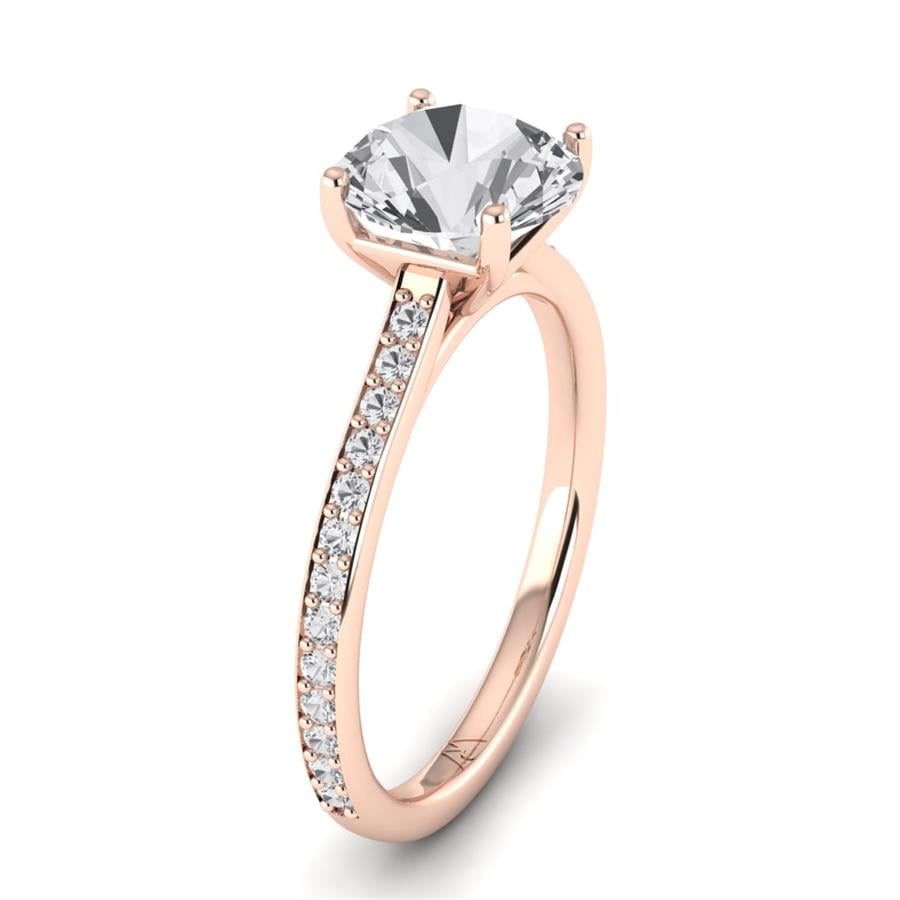 Solitaires Mirellon Argent Plaqué Or Rose Oxyde de zirconium 2.20 ct