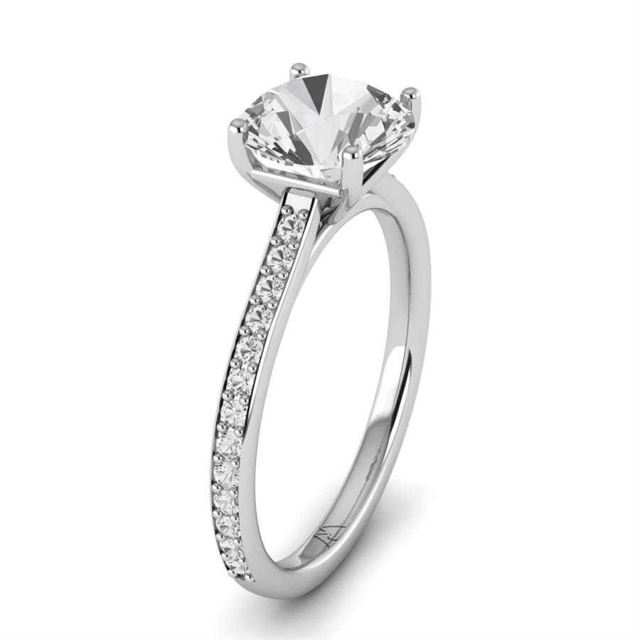 Solitaires Mirellon Argent Rhodié Blanc Oxyde de zirconium 2.20 ct