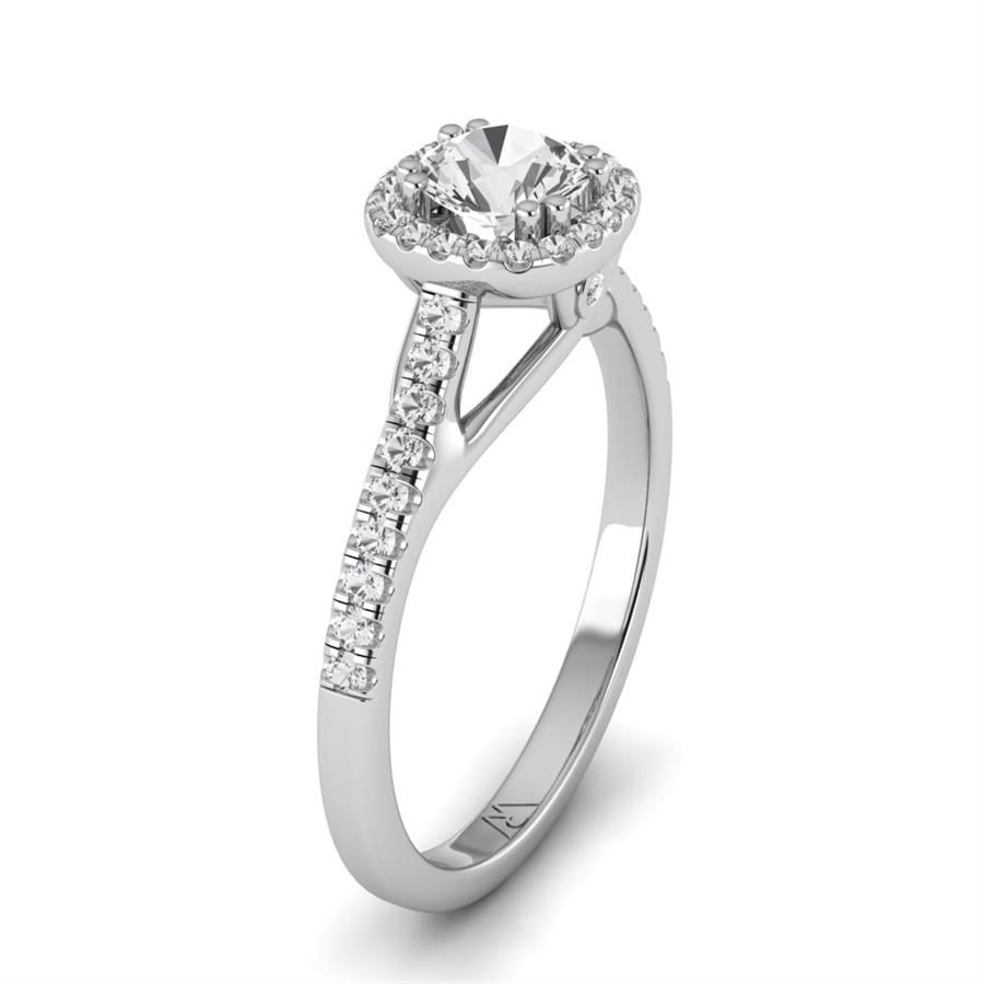 Solitaires Miroir Argent Rhodié Blanc Oxyde de zirconium 0.67 ct