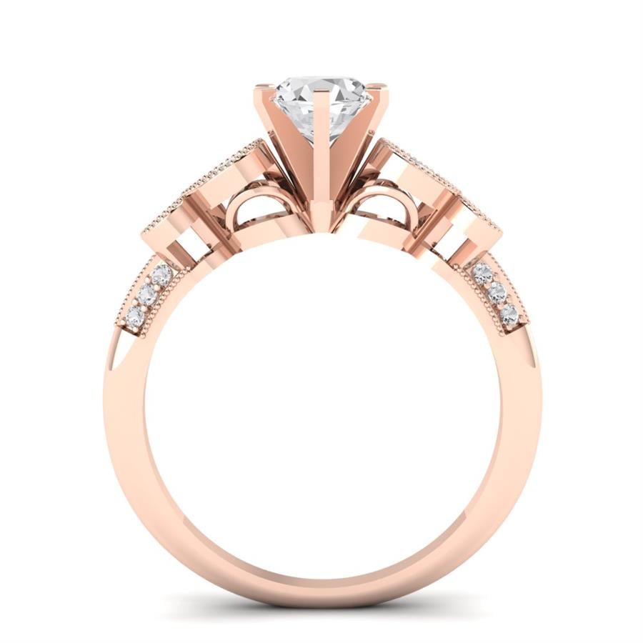 Solitaires Mélodie Argent Plaqué Or Rose Oxyde de zirconium 1.05 ct