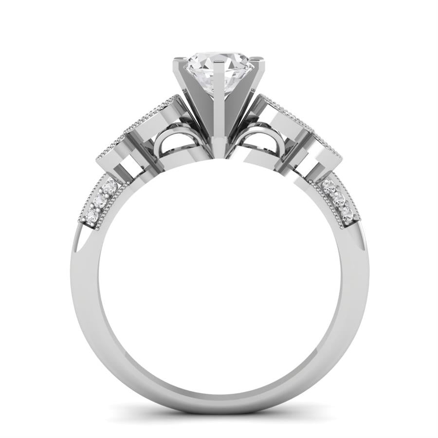 Solitaires Mélodie Argent Rhodié Blanc Diamant 1.05 ct