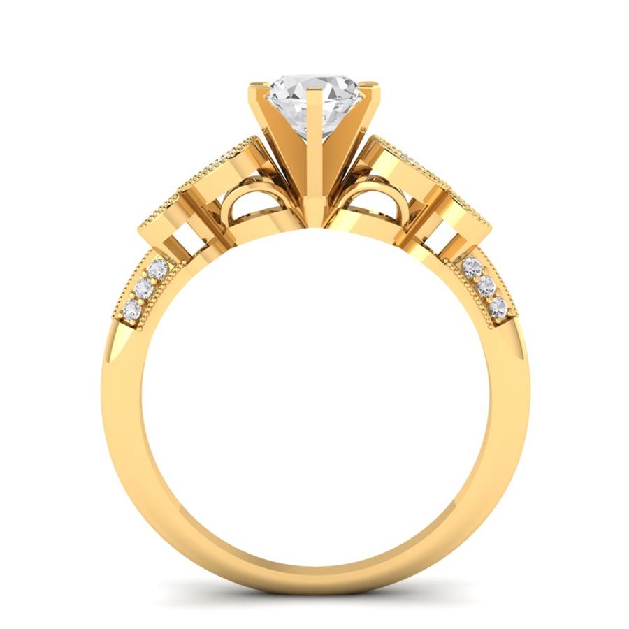 Solitaires Mélodie Or Jaune Oxyde de zirconium 1.05 ct