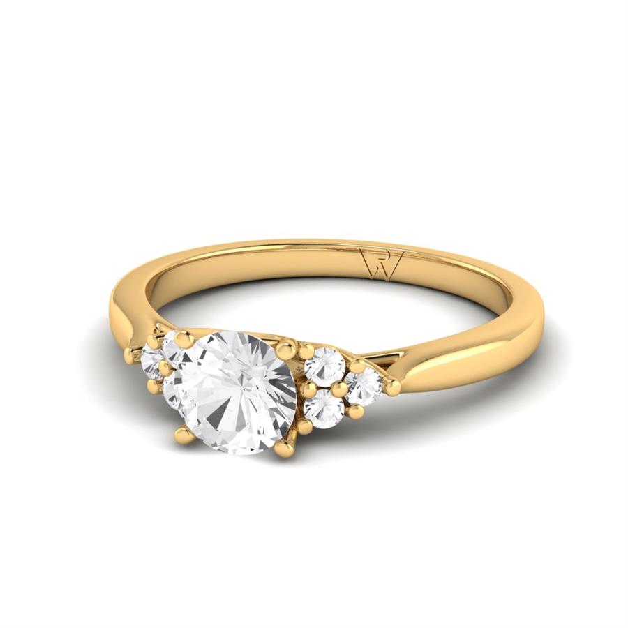 Solitaires Nacrée Or Jaune Oxyde de zirconium 0.8 ct
