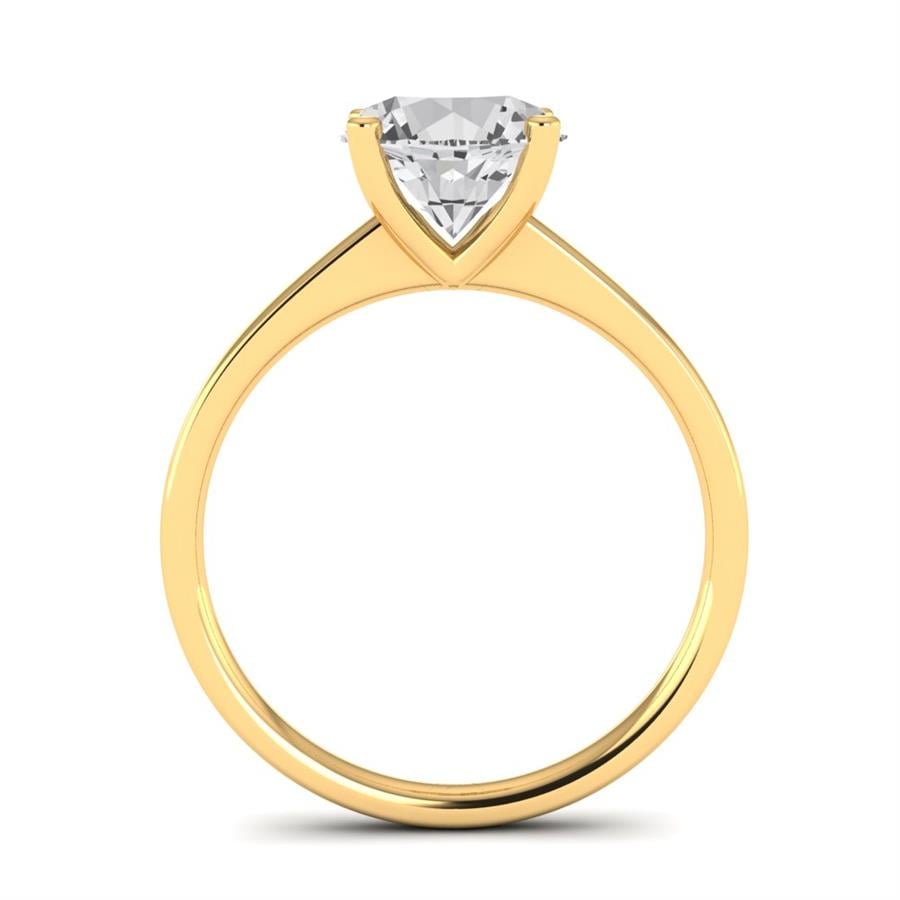 Solitaires Noble Argent Plaqué Or Jaune Diamant 2 ct