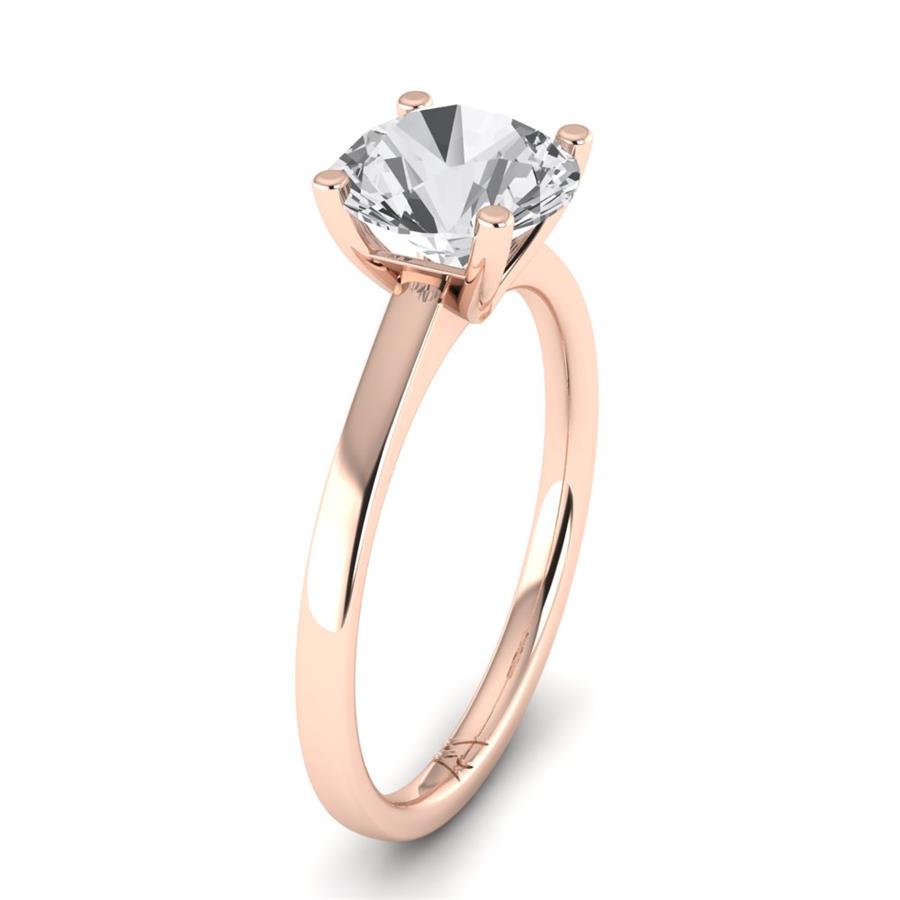 Solitaires Noble Argent Plaqué Or Rose Diamant 2 ct