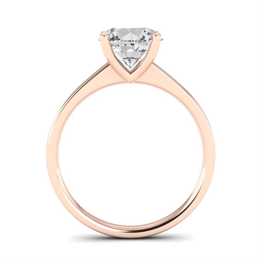 Solitaires Noble Argent Plaqué Or Rose Oxyde de zirconium 2 ct