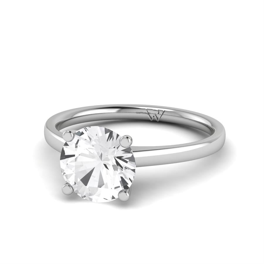 Solitaires Noble Argent Rhodié Blanc Oxyde de zirconium 2 ct