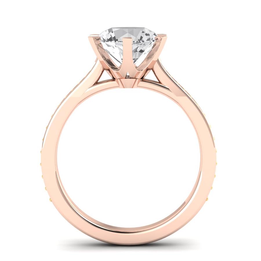 Solitaires Nuvia Argent Plaqué Or Rose Oxyde de zirconium 2.4 ct
