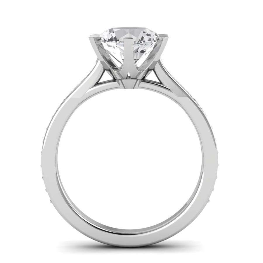Solitaires Nuvia Argent Rhodié Blanc Oxyde de zirconium 2.4 ct