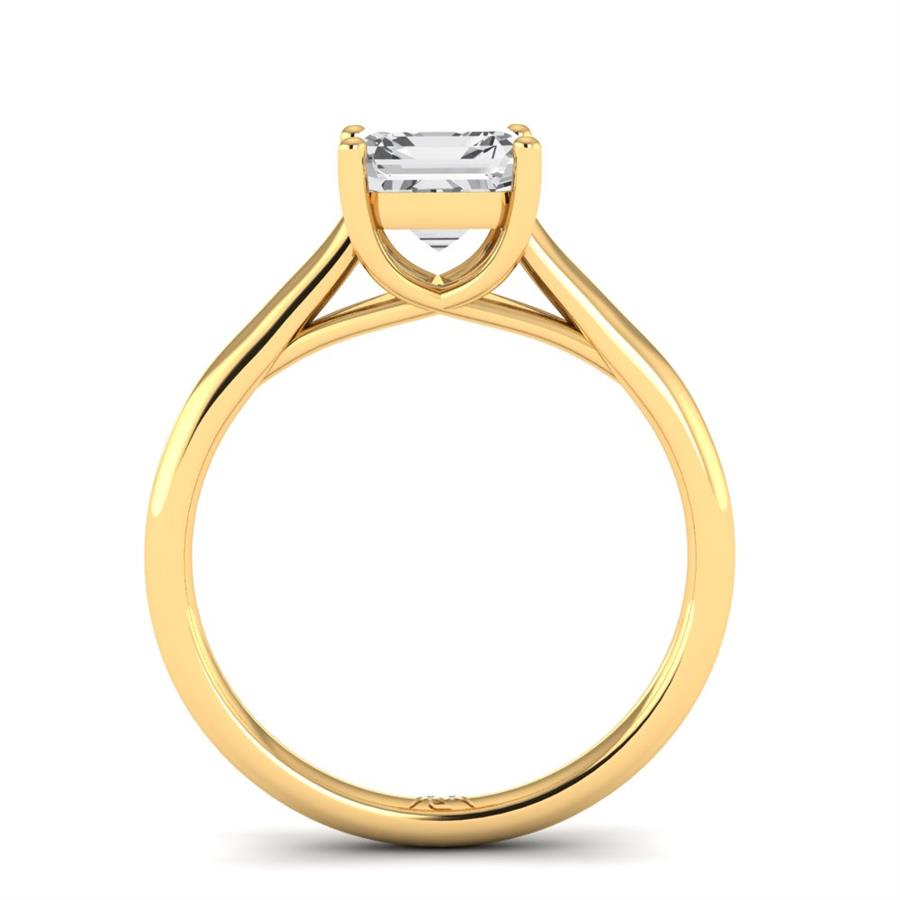 Solitaires Oralia Argent Plaqué Or Jaune Oxyde de zirconium 2 ct