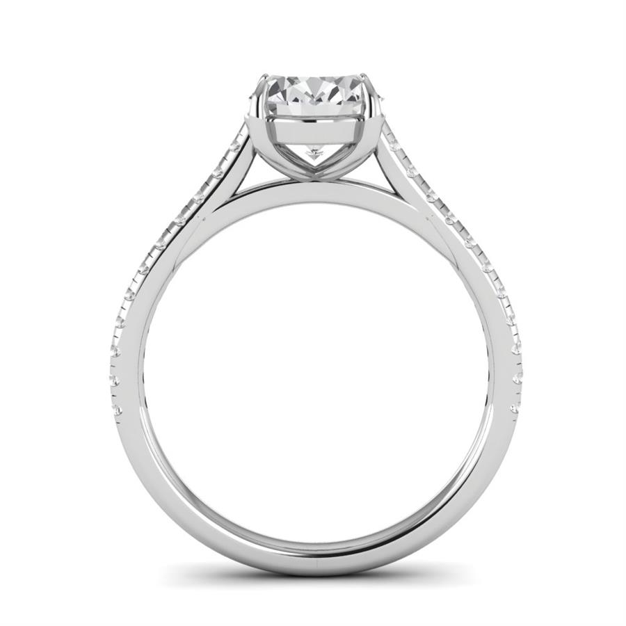 Solitaires Ovale Or Blanc Diamant 1.85 ct