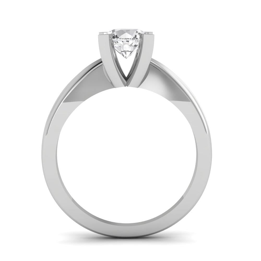 Solitaires Pétale Or Blanc Oxyde de zirconium 0.70 ct