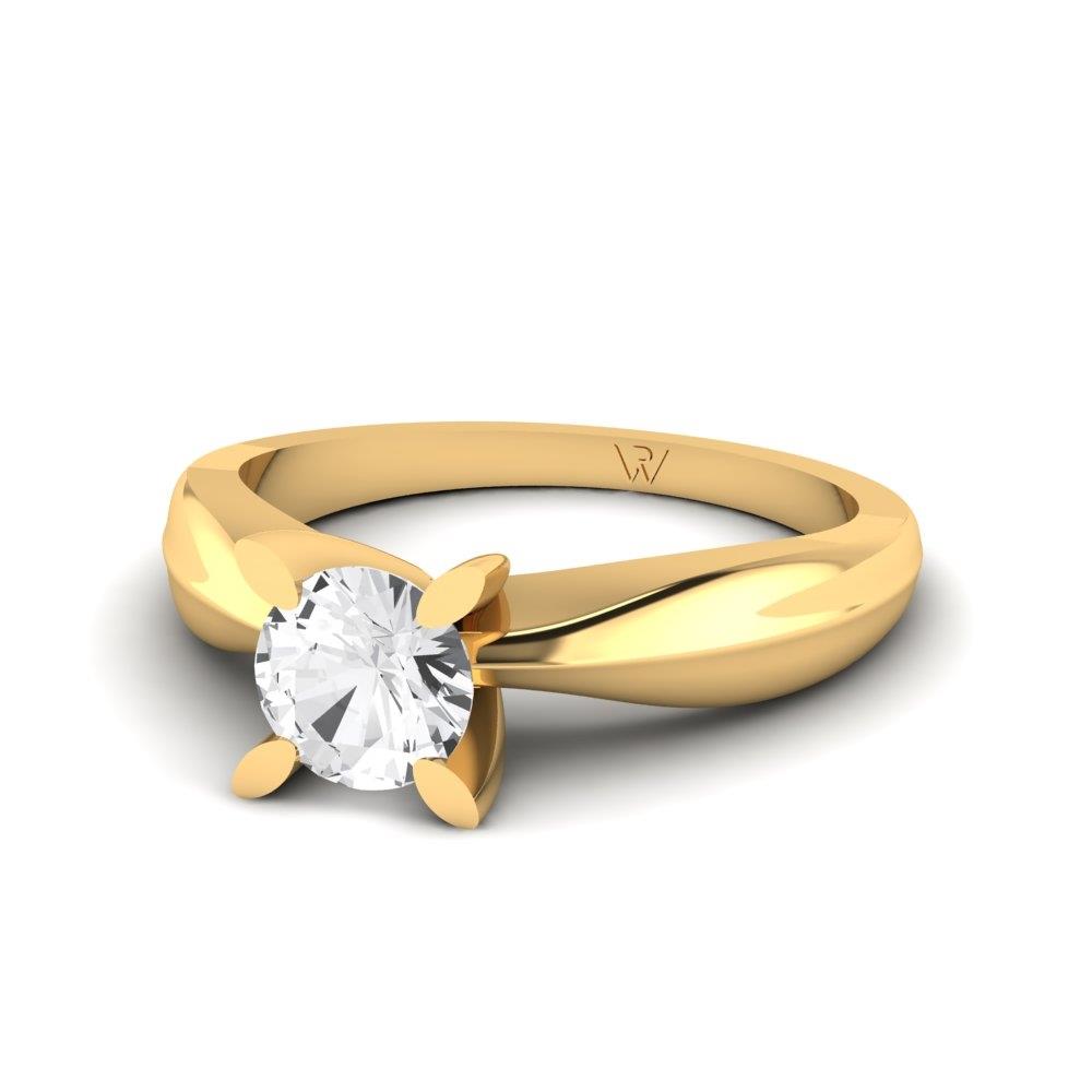 Solitaires Pétale Or Jaune Diamant 0.70 ct