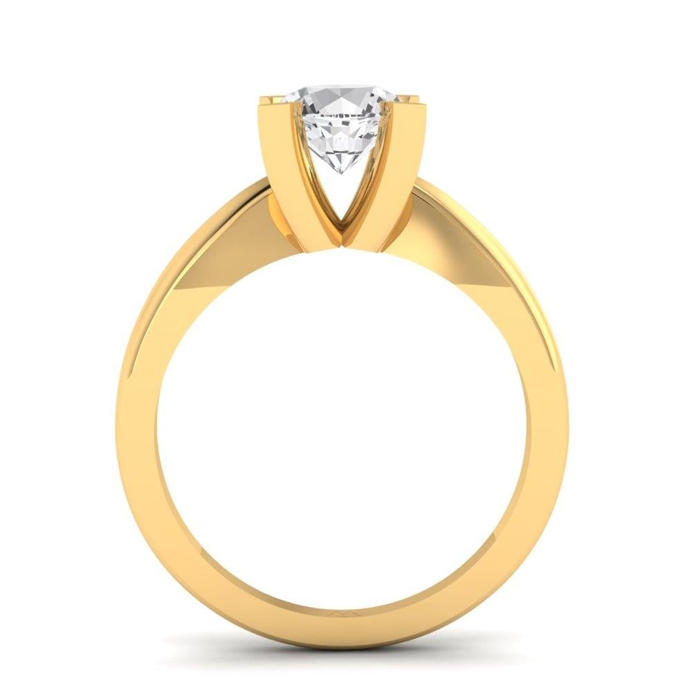 Solitaires Pétale Or Jaune Diamant 1 ct