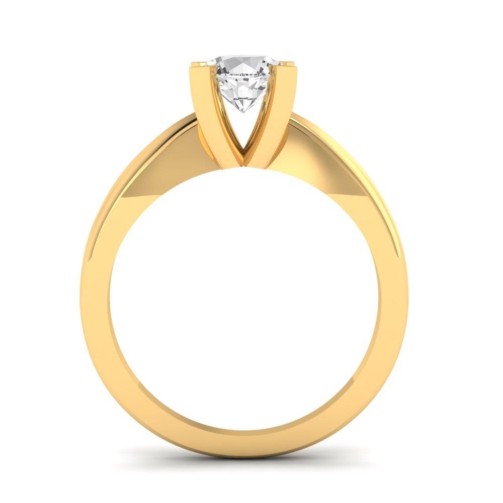 Solitaires Pétale Or Jaune Oxyde de zirconium 0.70 ct