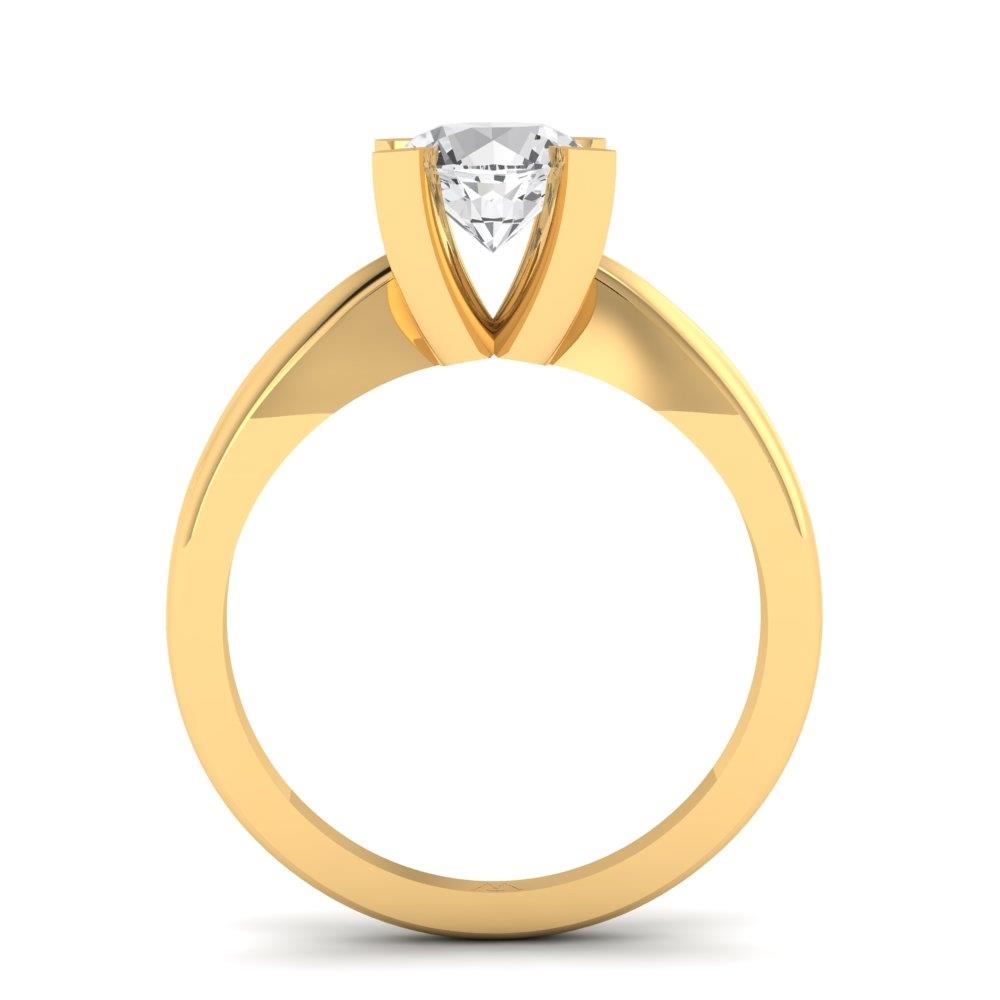 Solitaires Pétale Or Jaune Oxyde de zirconium 1 ct