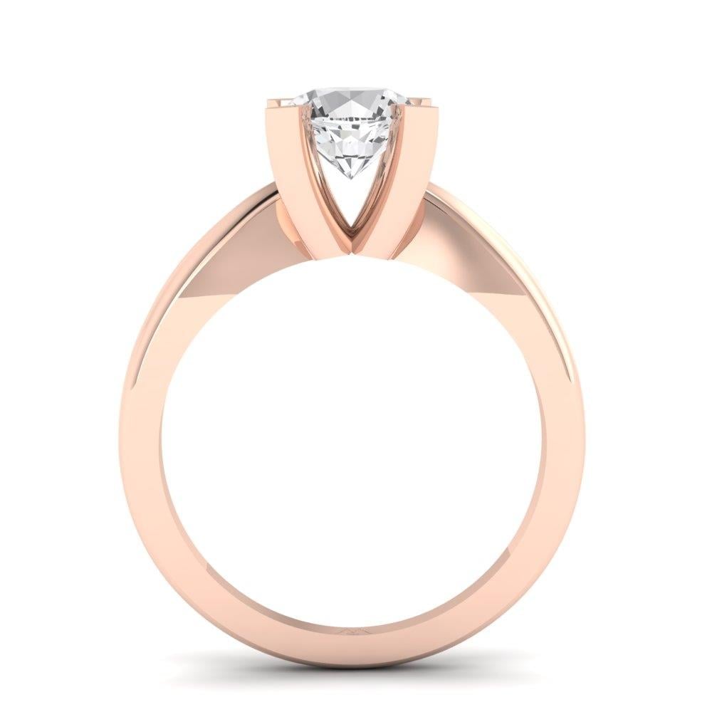 Solitaires Pétale Or Rose Oxyde de zirconium 1 ct
