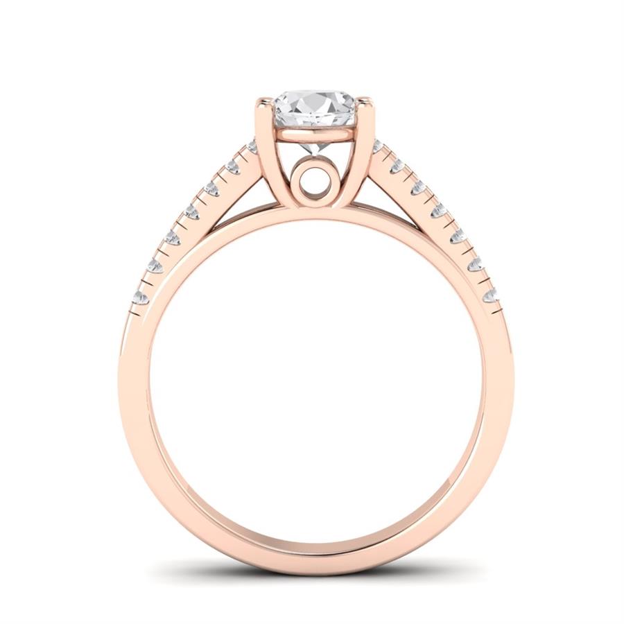 Solitaires Épure Argent Plaqué Or Rose Oxyde de zirconium 0.85 ct