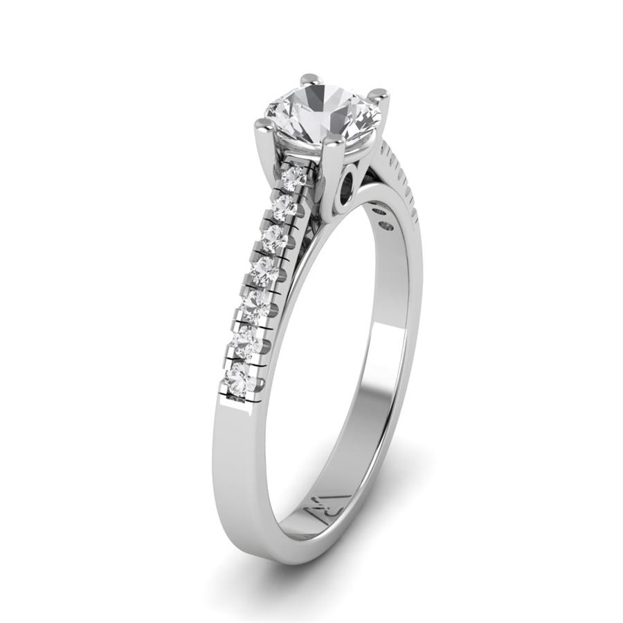 Solitaires Épure Argent Rhodié Blanc Diamant 0.85 ct