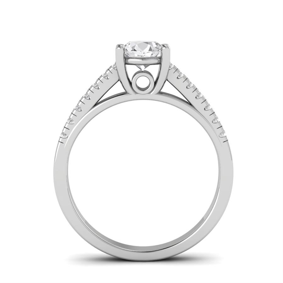 Solitaires Épure Argent Rhodié Blanc Oxyde de zirconium 0.85 ct