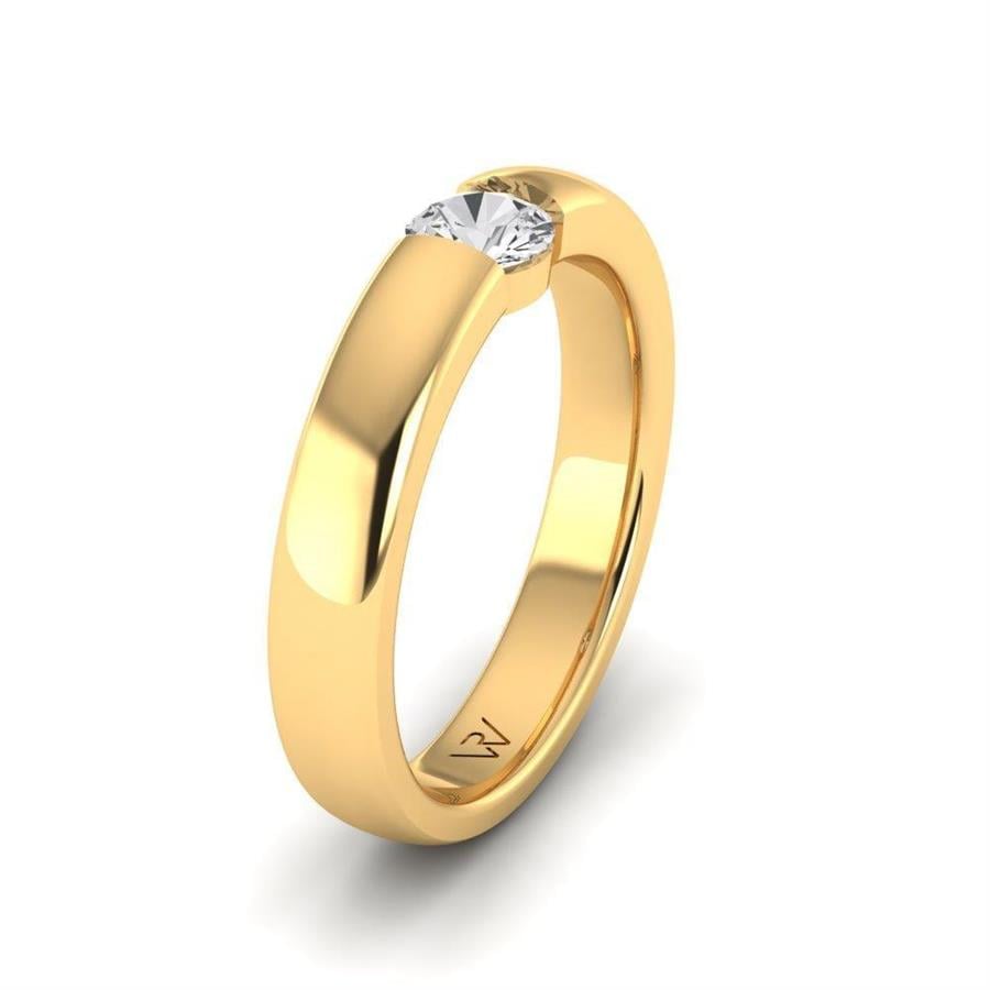 Solitaires Pureté Or Jaune Argent Diamant 0.33 ct
