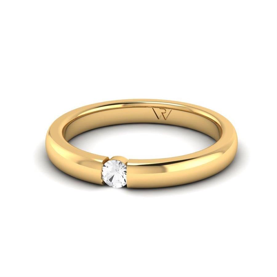 Solitaires Pureté Or Jaune Argent Diamant 0.10 ct