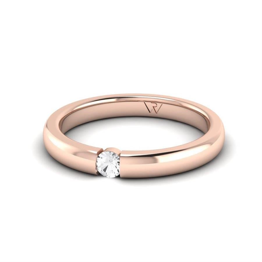 Solitaires Pureté Or Rose Argent Diamant 0.10 ct