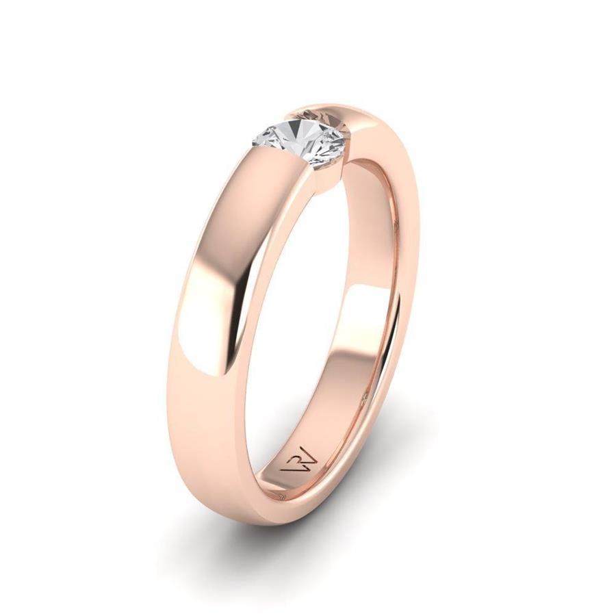 Solitaires Pureté Or Rose Argent Diamant 0.33 ct
