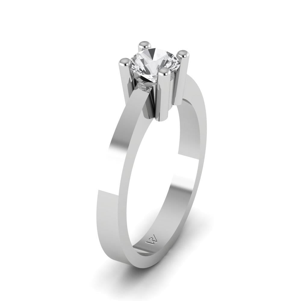 Solitaires Épuria Argent Or Blanc Pierre Dalloz 0.47 ct