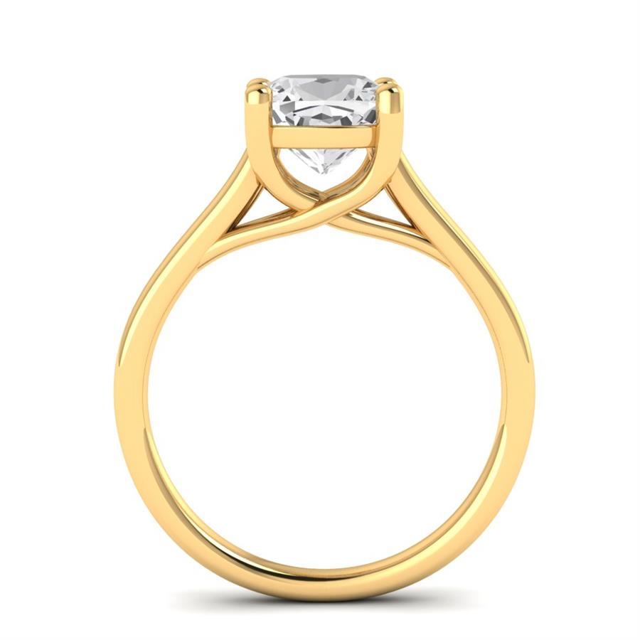 Solitaires Quatuor Argent Plaqué Or Jaune Oxyde de zirconium 2 ct