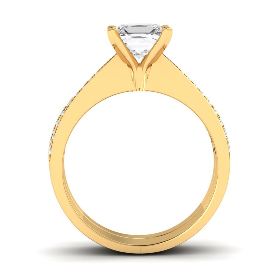 Solitaires Radiance Argent Plaqué Or Jaune Oxyde de zirconium 1.30 ct