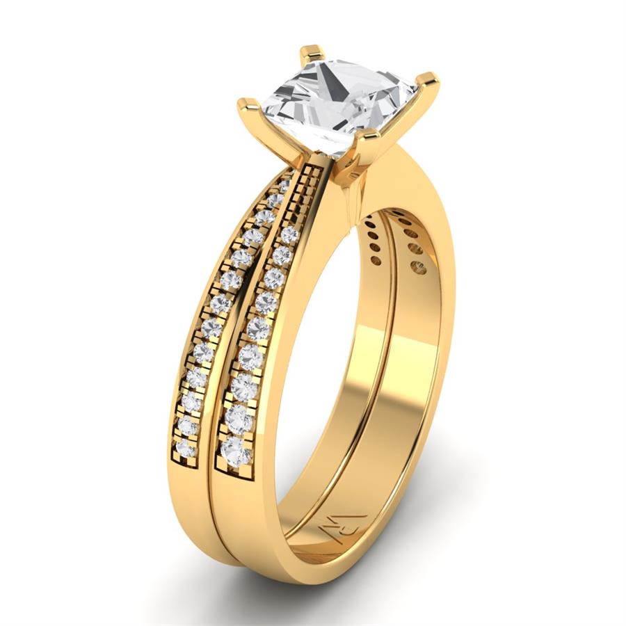 Solitaires Radiance Argent Plaqué Or Jaune Oxyde de zirconium 1.30 ct
