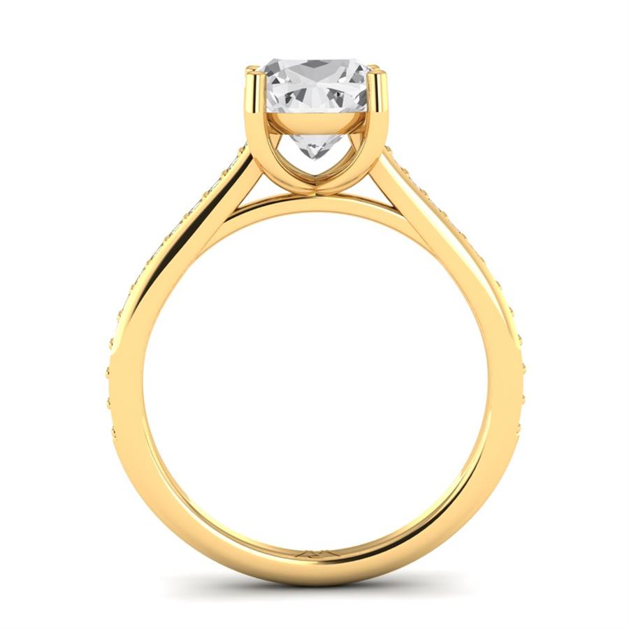 Solitaires Raviva Argent Plaqué Or Jaune Oxyde de zirconium 2 ct