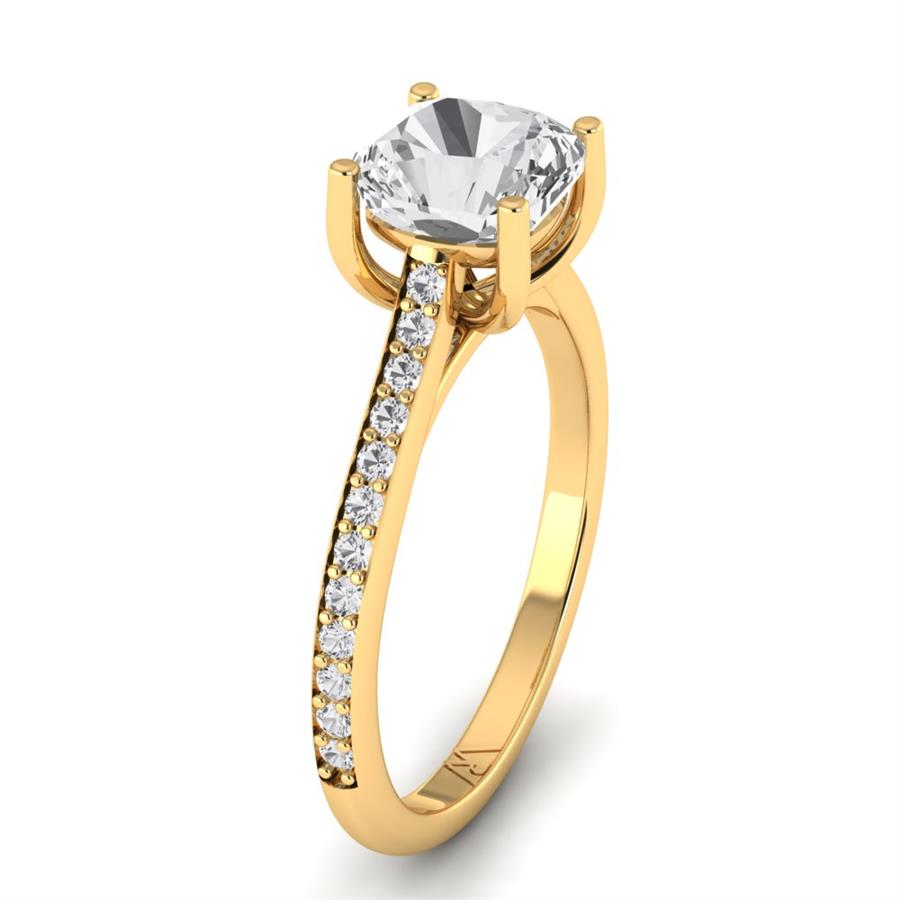 Solitaires Raviva Argent Plaqué Or Jaune Diamant 2 ct