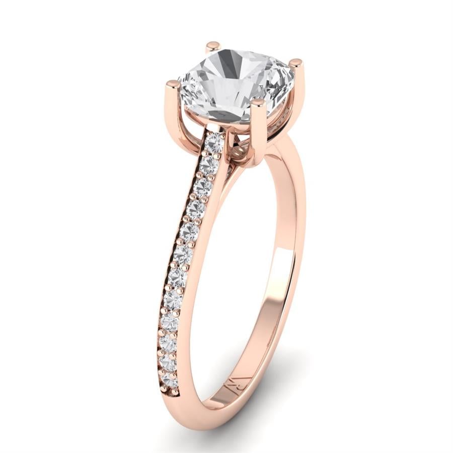 Solitaires Raviva Argent Plaqué Or Rose Oxyde de zirconium 2 ct
