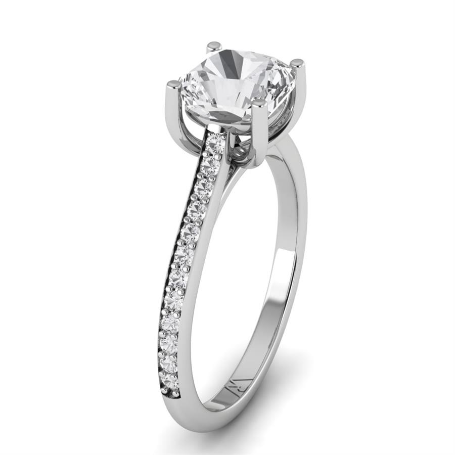 Solitaires Raviva Argent Rhodié Blanc Diamant 2 ct