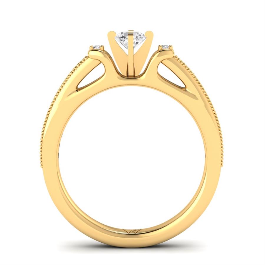 Solitaires Ravive Argent Plaqué Or Jaune Diamant 0.40 ct