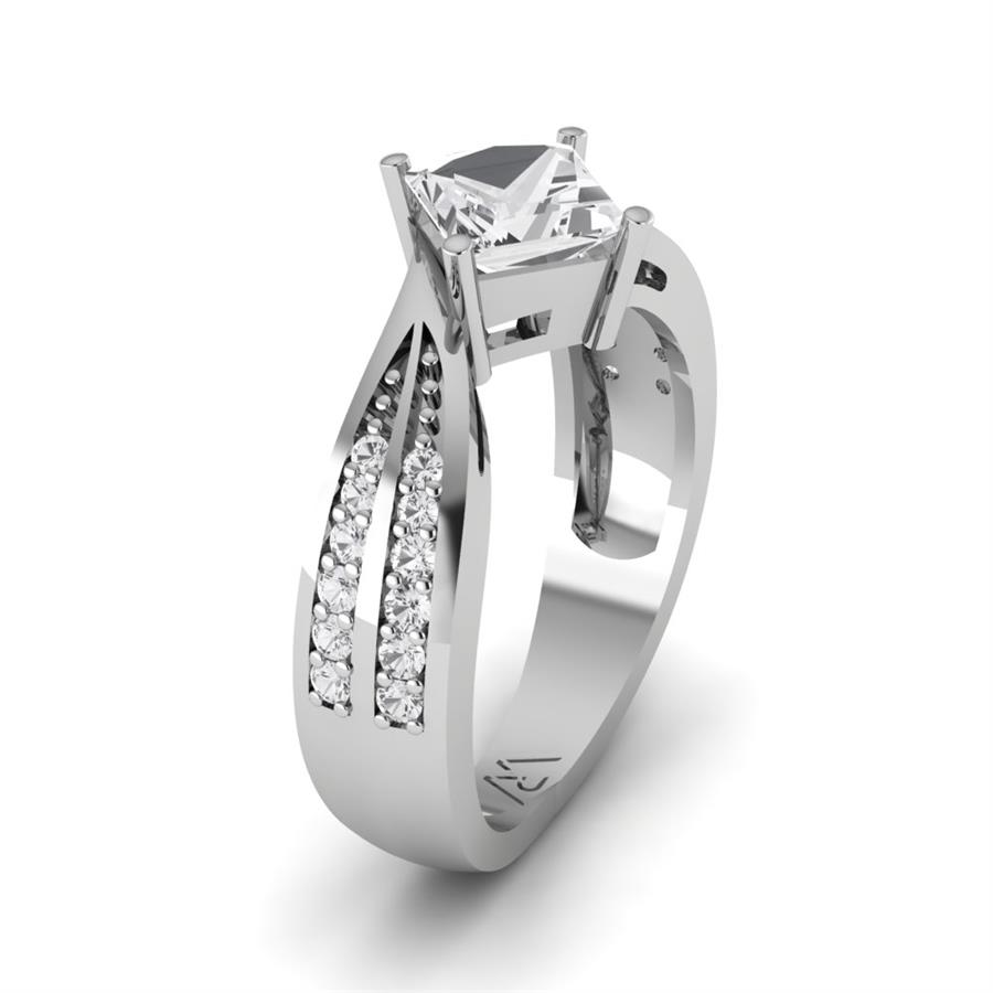 Solitaires Rayonnement Or Blanc Oxyde de zirconium 1.3 ct