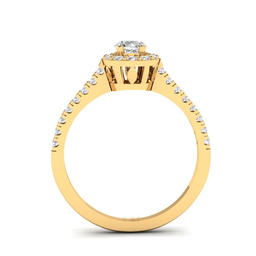 Solitaires Roseline Argent Plaqué Or Jaune Oxyde de zirconium 0.55 ct
