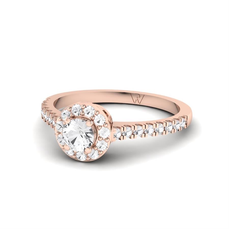 Solitaires Roseline Argent Plaqué Or Rose Oxyde de zirconium 0.55 ct