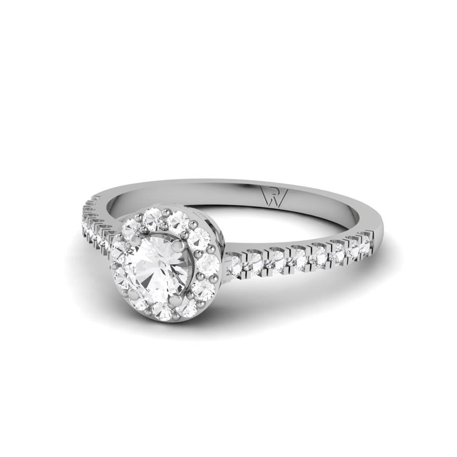 Solitaires Roseline Argent Rhodié Blanc Diamant 0.55 ct