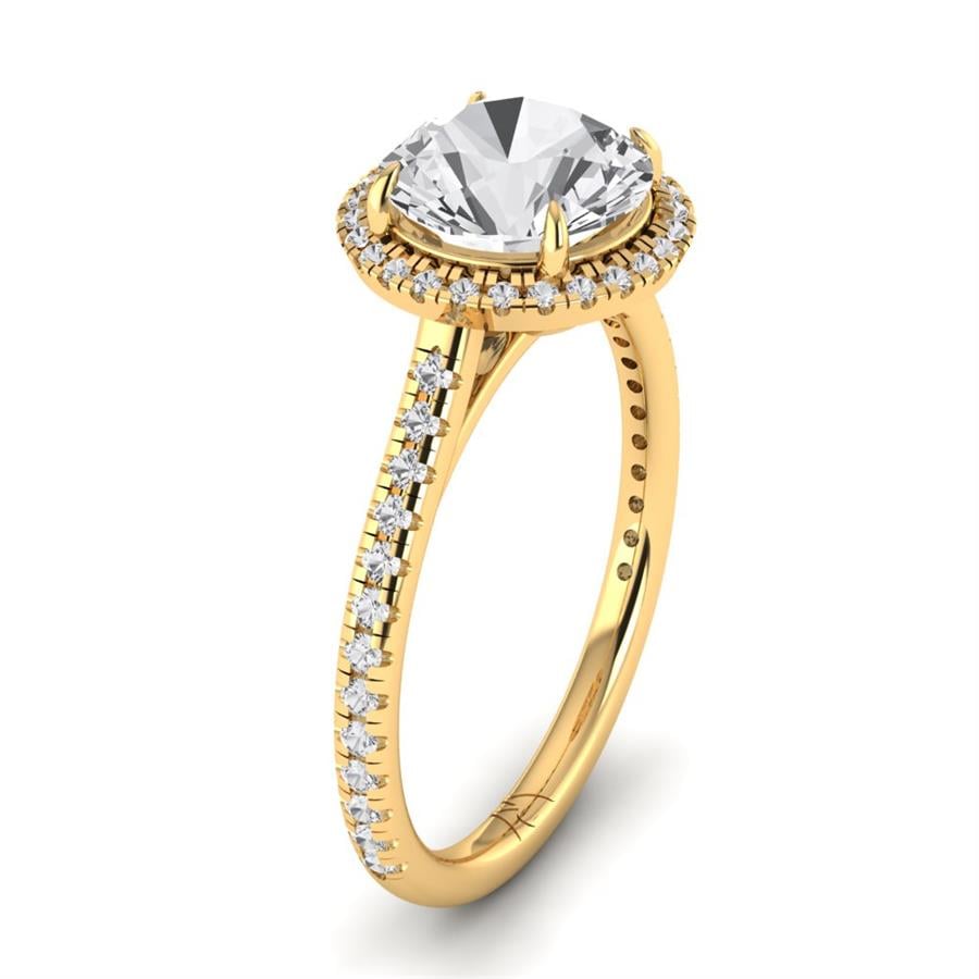 Solitaires Seris Argent Plaqué Or Jaune Oxyde de zirconium 2.15 ct