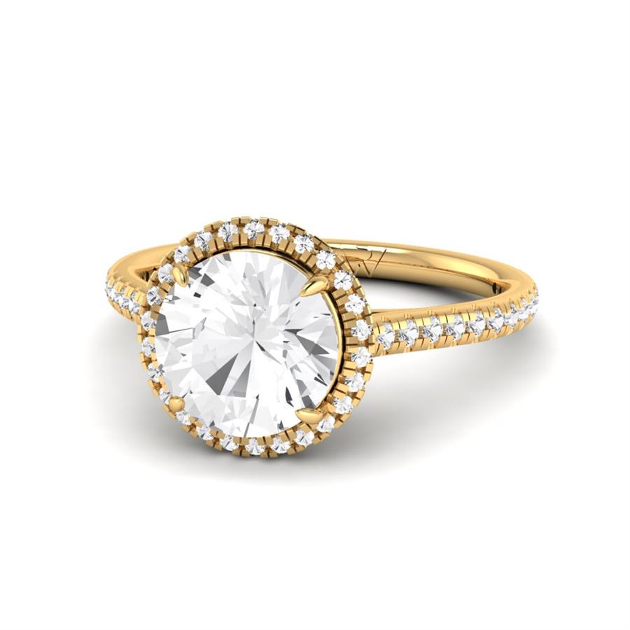 Solitaires Seris Argent Plaqué Or Jaune Diamant 2.15 ct