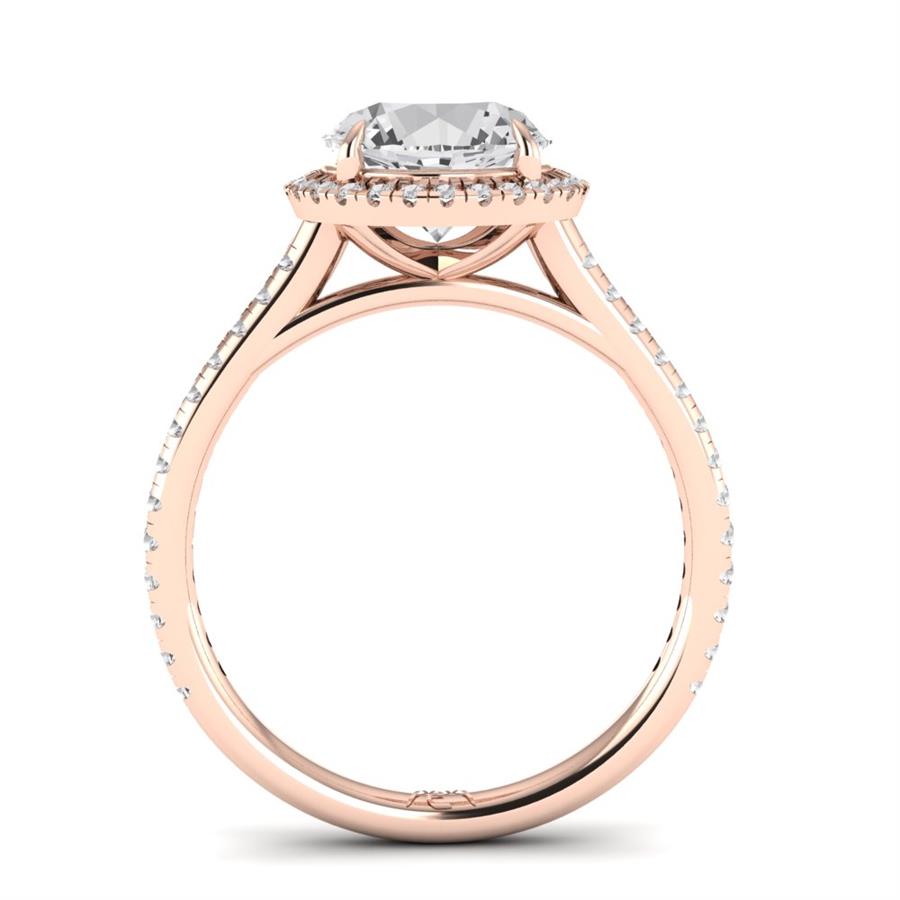 Solitaires Seris Argent Plaqué Or Rose Diamant 2.15 ct