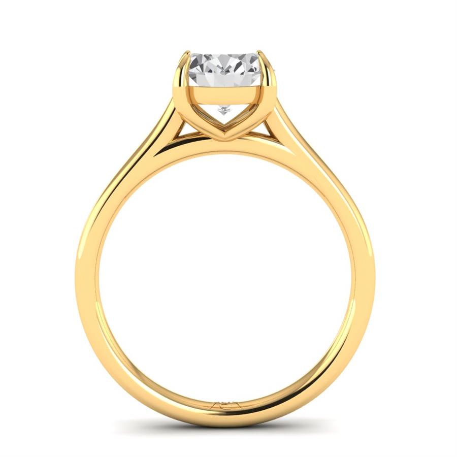 Solitaires Solira Argent Plaqué Or Jaune Diamant 2 ct
