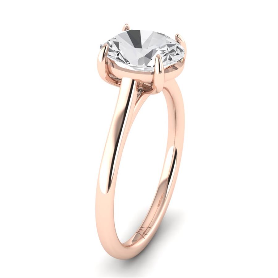 Solitaires Solira Argent Plaqué Or Rose Oxyde de zirconium 2 ct