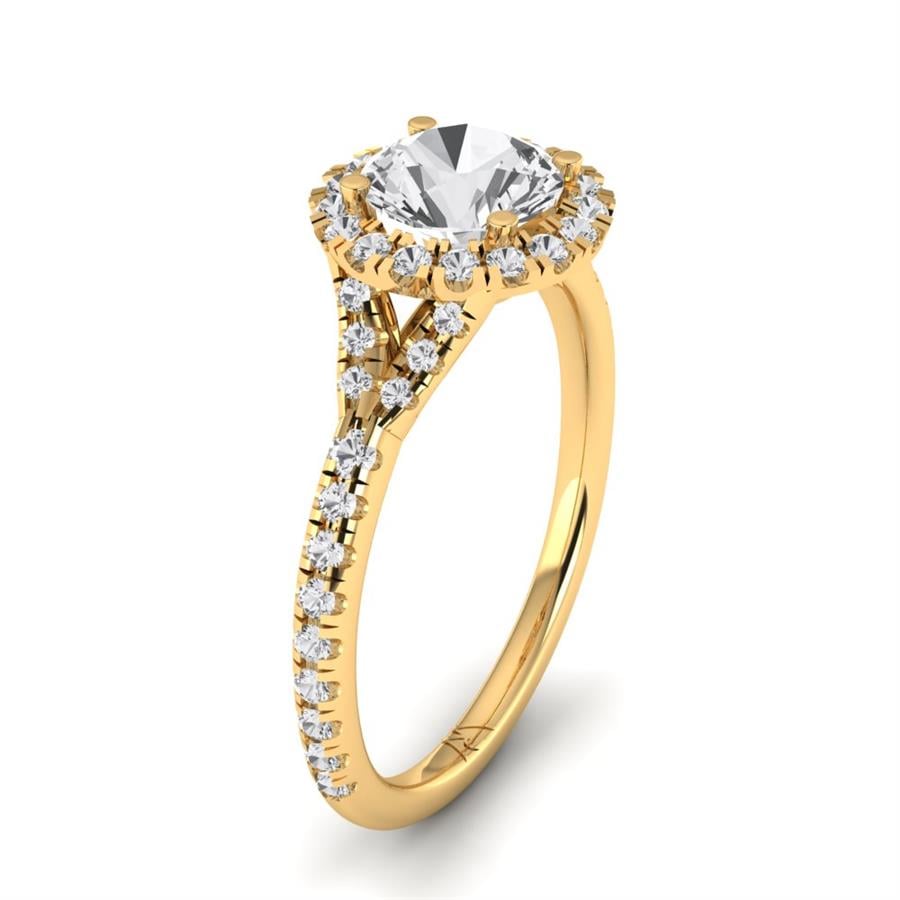 Solitaires Soliva Argent Plaqué Or Jaune Diamant 1 ct