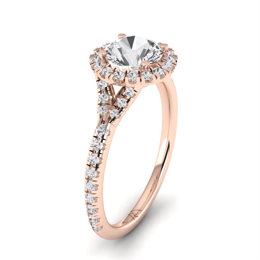 Solitaires Soliva Argent Plaqué Or Rose Diamant 1 ct