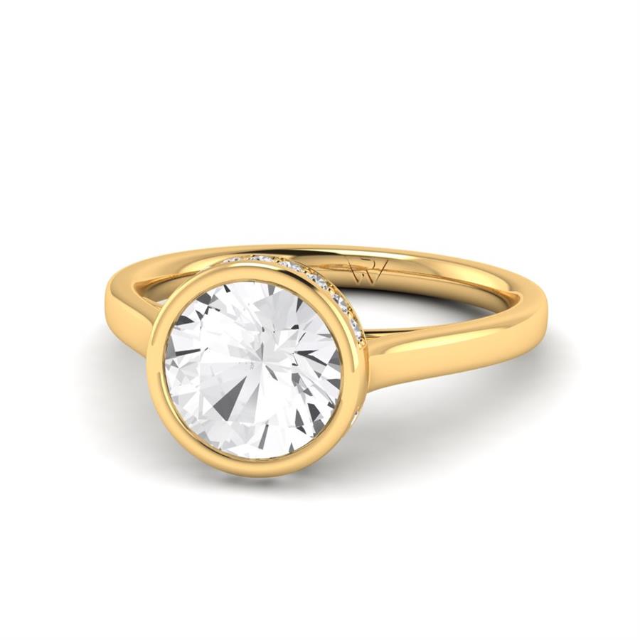 Solitaires Soreia Argent Plaqué Or Jaune Oxyde de zirconium 2.10 ct