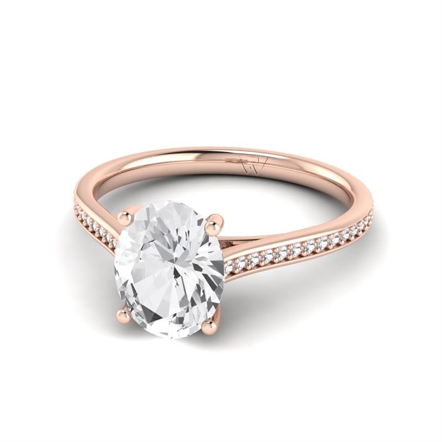 Solitaires Stella Argent Plaqué Or Rose Diamant 1.65 ct